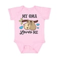 thumbnail image 1 of Inktastic My Oma Loves Me with Sloth and Hearts Boys or Girls Baby Bodysuit, 1 of 5