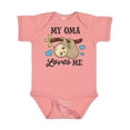 thumbnail image 1 of Inktastic My Oma Loves Me with Sloth and Hearts Boys or Girls Baby Bodysuit, 1 of 5