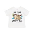 thumbnail image 1 of Inktastic My Oma Loves Me with Sloth and Hearts Boys or Girls Toddler T-Shirt, 1 of 5