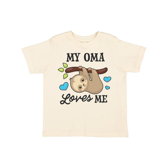 Inktastic My Oma Loves Me with Sloth and Hearts Boys or Girls Toddler T-Shirt