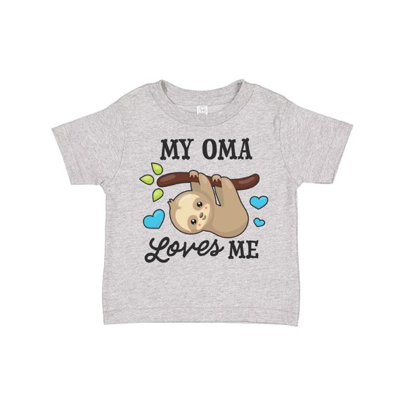 Inktastic My Oma Loves Me with Sloth and Hearts Boys or Girls Toddler T-Shirt