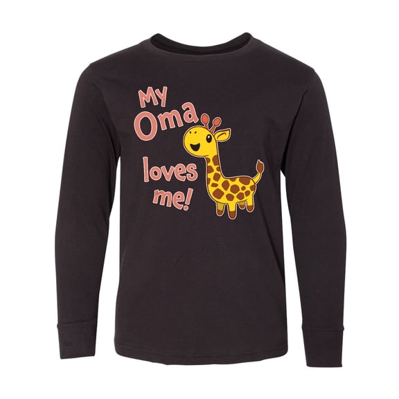 Inktastic My Oma Loves me- cute giraffe Long Sleeve Youth T-Shirt