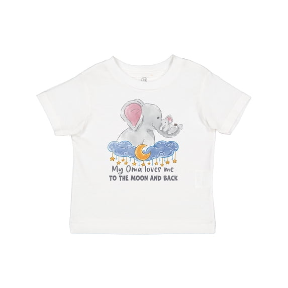 Inktastic My Oma Loves Me to the Moon and Back Elephant Family Boys or Girls Baby T-Shirt