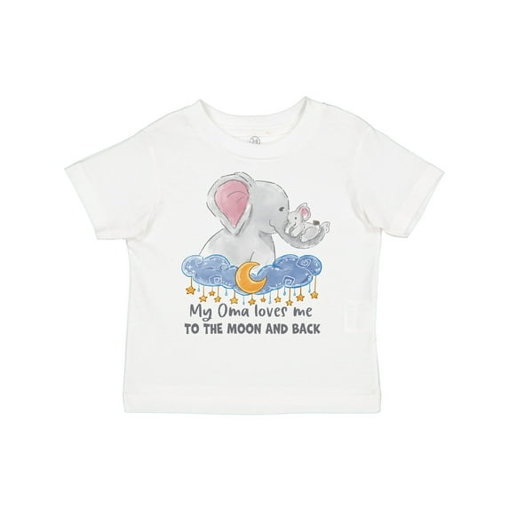 Inktastic My Oma Loves me to the Moon and Back Elephant Family Boys or Girls Toddler T-Shirt