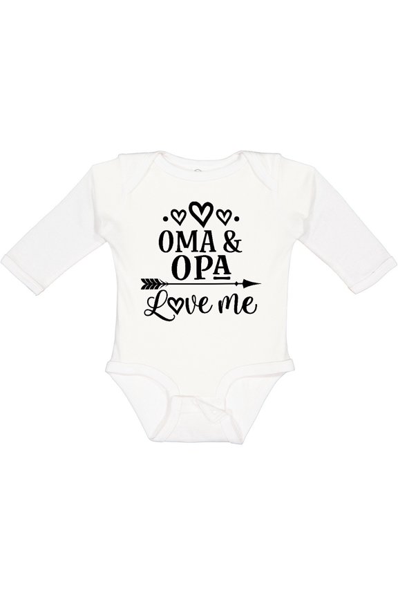 My Oma Opa Love Me Grandkids Boys or Girls Long Sleeve Baby Bodysuit