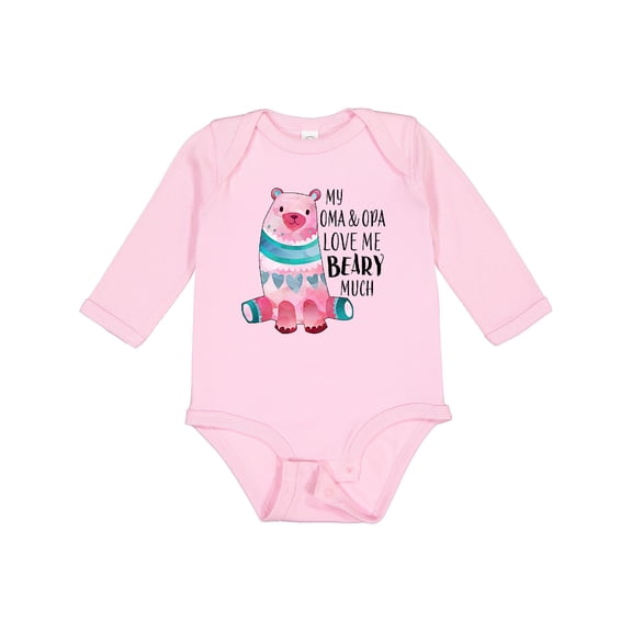 Inktastic My Oma and Opa Love Me Beary Much with Cute Bear Boys or Girls Long Sleeve Baby Bodysuit
