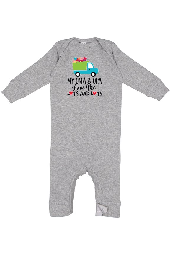 My Oma and Opa Love Me Grandson Truck Baby Romper Coveralls