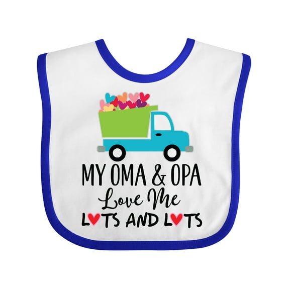 Inktastic My Oma and Opa Love Me Grandson Truck Boys Baby Bib
