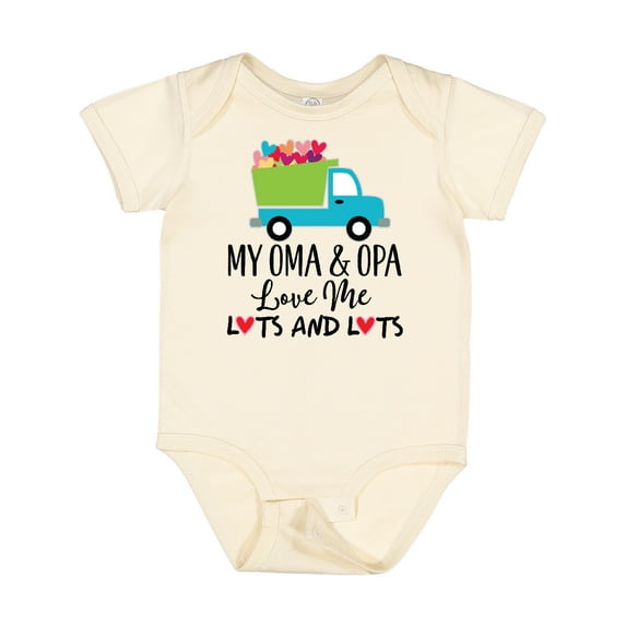 Inktastic My Oma and Opa Love Me Grandson Truck Boys Baby Bodysuit