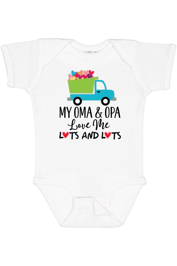 My Oma and Opa Love Me Grandson Truck Boys Baby Bodysuit