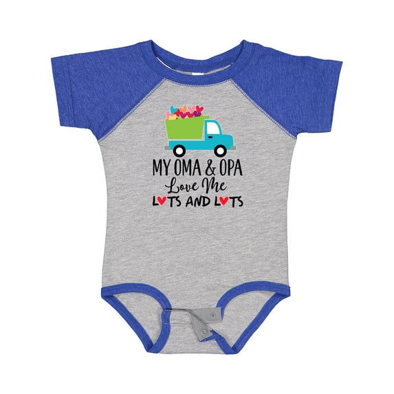 Inktastic My Oma and Opa Love Me Grandson Truck Boys Baby Bodysuit
