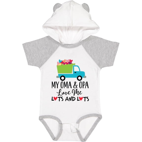 Inktastic My Oma and Opa Love Me Grandson Truck Boys Baby Bodysuit