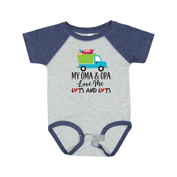 Inktastic My Oma and Opa Love Me Grandson Truck Boys Baby Bodysuit