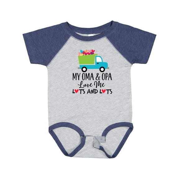 Inktastic My Oma and Opa Love Me Grandson Truck Boys Baby Bodysuit