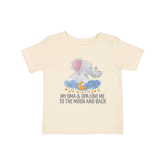 Inktastic My Oma and Opa Love Me to the Moon and Back Elephants Boys or Girls Baby T-Shirt