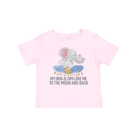 Inktastic My Oma and Opa Love Me to the Moon and Back Elephants Boys or Girls Baby T-Shirt
