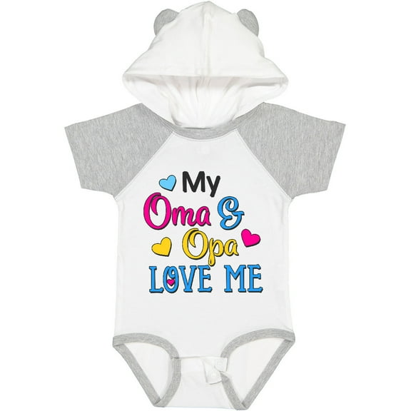 Inktastic My Oma and Opa Love Me with Hearts Boys or Girls Baby Bodysuit