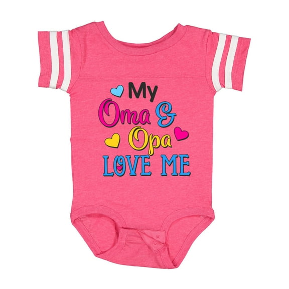 Inktastic My Oma and Opa Love Me with Hearts Boys or Girls Baby Bodysuit