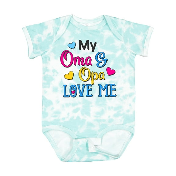 Inktastic My Oma and Opa Love Me with Hearts Boys or Girls Baby Bodysuit