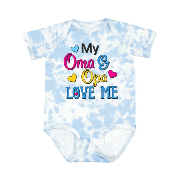 Inktastic My Oma and Opa Love Me with Hearts Boys or Girls Baby Bodysuit