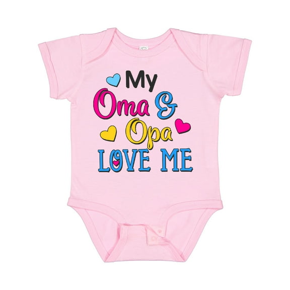 Inktastic My Oma and Opa Love Me with Hearts Boys or Girls Baby Bodysuit
