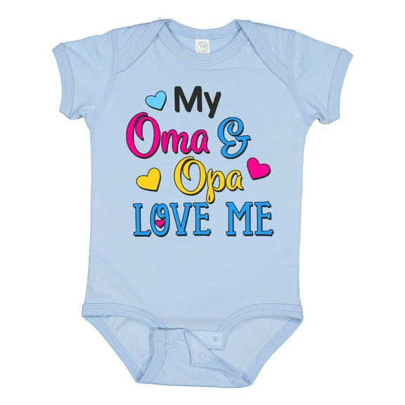 Inktastic My Oma and Opa Love Me with Hearts Boys or Girls Baby Bodysuit