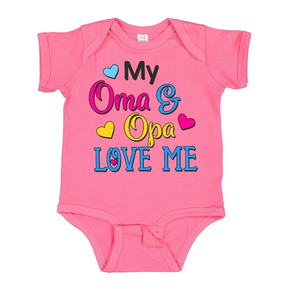 Inktastic My Oma and Opa Love Me with Hearts Boys or Girls Baby Bodysuit