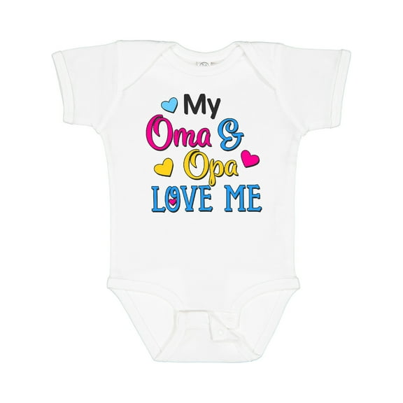 Inktastic My Oma and Opa Love Me with Hearts Boys or Girls Baby Bodysuit