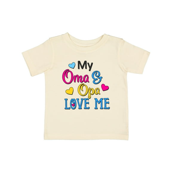 Inktastic My Oma and Opa Love Me with Hearts Boys or Girls Baby T-Shirt