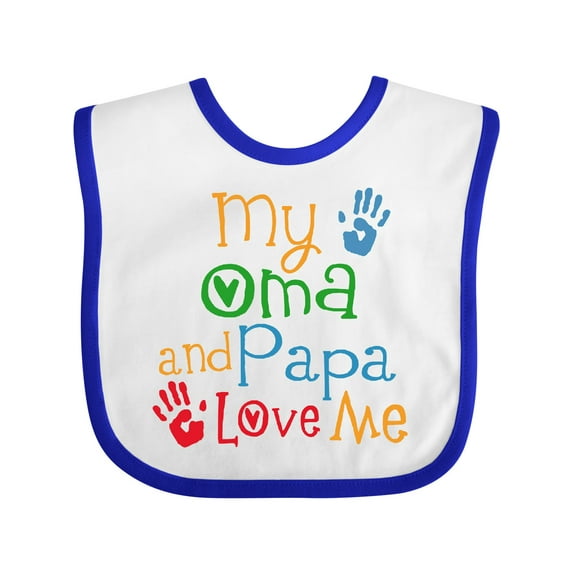 Inktastic My Oma and Papa Love Me Boys or Girls Baby Bib