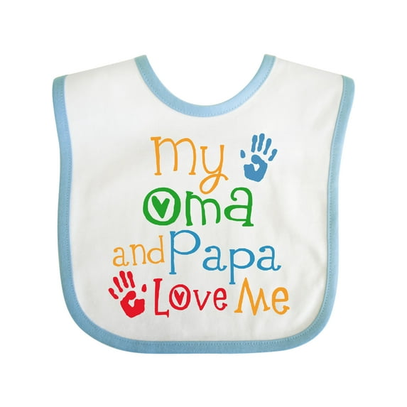Inktastic My Oma and Papa Love Me Boys or Girls Baby Bib