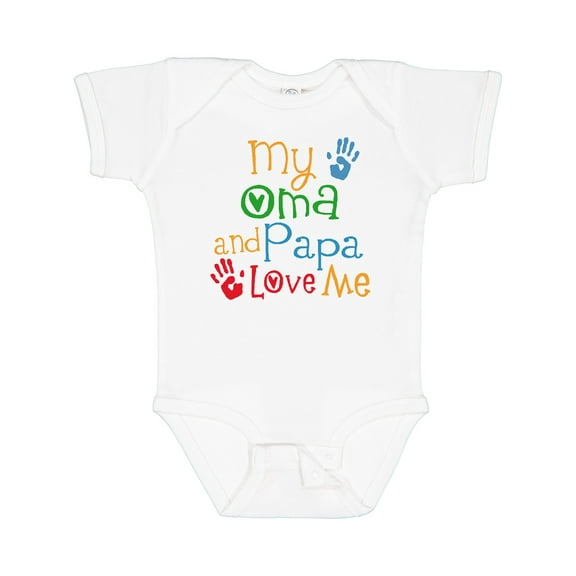 Inktastic My Oma and Papa Love Me Boys or Girls Baby Bodysuit