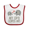 thumbnail image 1 of Inktastic My Opa Grandpa Loves Me Boys or Girls Baby Bib, 1 of 4