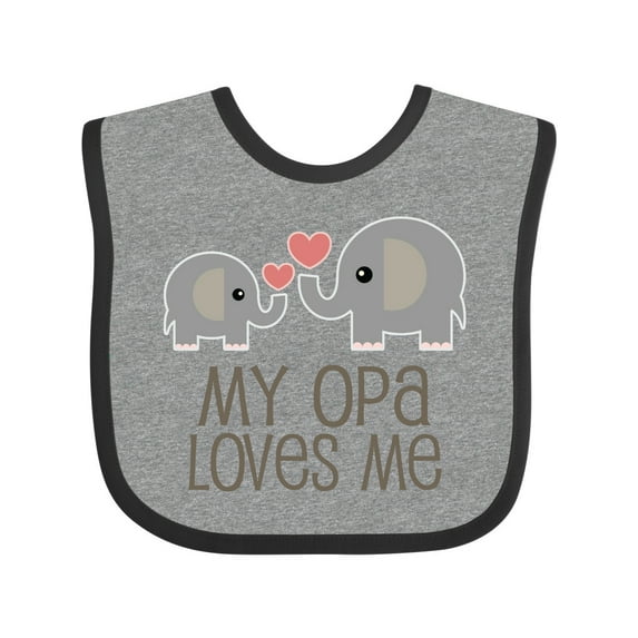 Inktastic My Opa Grandpa Loves Me Boys or Girls Baby Bib