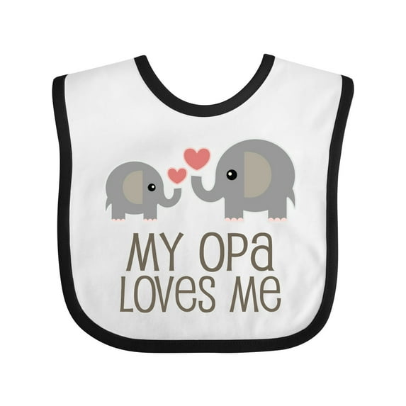 Inktastic My Opa Grandpa Loves Me Boys or Girls Baby Bib