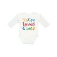 thumbnail image 1 of Inktastic My Opa Loves Me Boys or Girls Long Sleeve Baby Bodysuit, 1 of 5