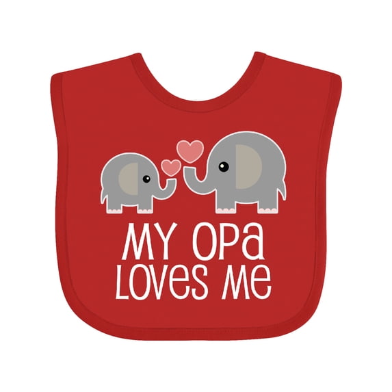 Inktastic My Opa Loves Me Elephant Boys or Girls Baby Bib