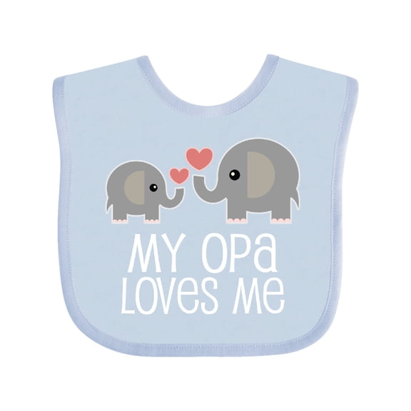 Inktastic My Opa Loves Me Elephant Boys or Girls Baby Bib