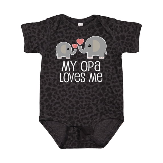 Inktastic My Opa Loves Me Elephant Boys or Girls Baby Bodysuit