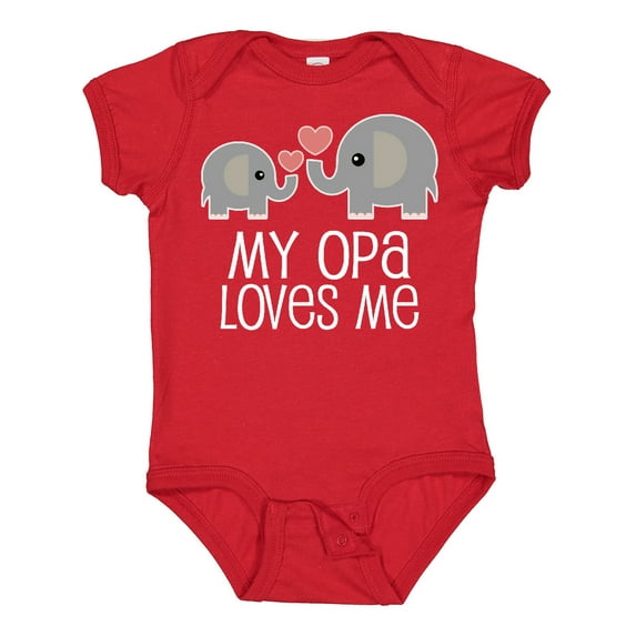 Inktastic My Opa Loves Me Elephant Boys or Girls Baby Bodysuit