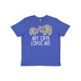 thumbnail image 1 of Inktastic My Opa Loves Me Elephant Youth T-Shirt, 1 of 5