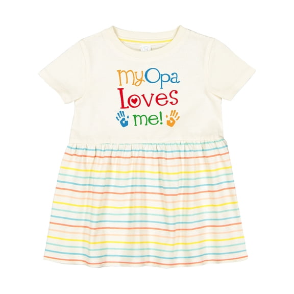 Inktastic My Opa Loves Me Girls Baby Dress