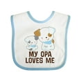 thumbnail image 1 of Inktastic My Opa Loves Me Grandson Boys Baby Bib, 1 of 4