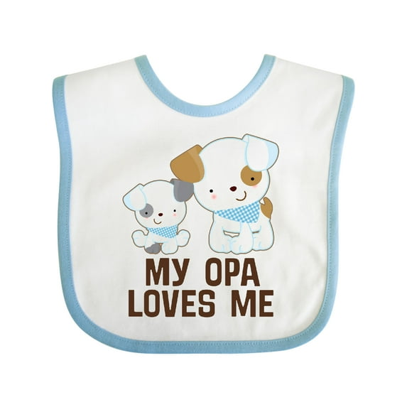 Inktastic My Opa Loves Me Grandson Boys Baby Bib