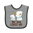 thumbnail image 1 of Inktastic My Opa Loves Me Grandson Boys Baby Bib, 1 of 4