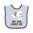 thumbnail image 1 of Inktastic My Opa Loves Me Grandson Boys Baby Bib, 1 of 4