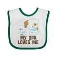 thumbnail image 1 of Inktastic My Opa Loves Me Grandson Boys Baby Bib, 1 of 4