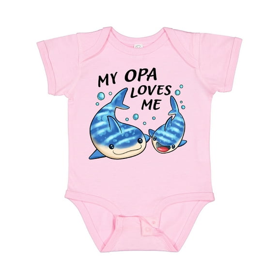 Inktastic My Opa Loves Me- whale shark Boys or Girls Baby Bodysuit