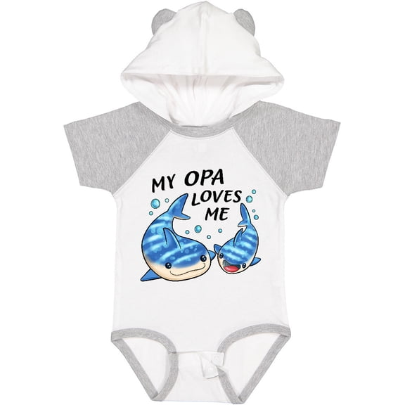 Inktastic My Opa Loves Me- whale shark Boys or Girls Baby Bodysuit