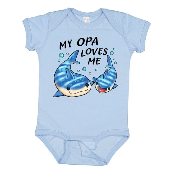 Inktastic My Opa Loves Me- whale shark Boys or Girls Baby Bodysuit